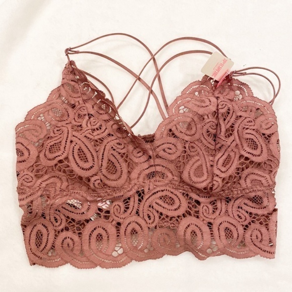 NWT Victoria’s Secret pink deep mauve romantic lace caged bralette